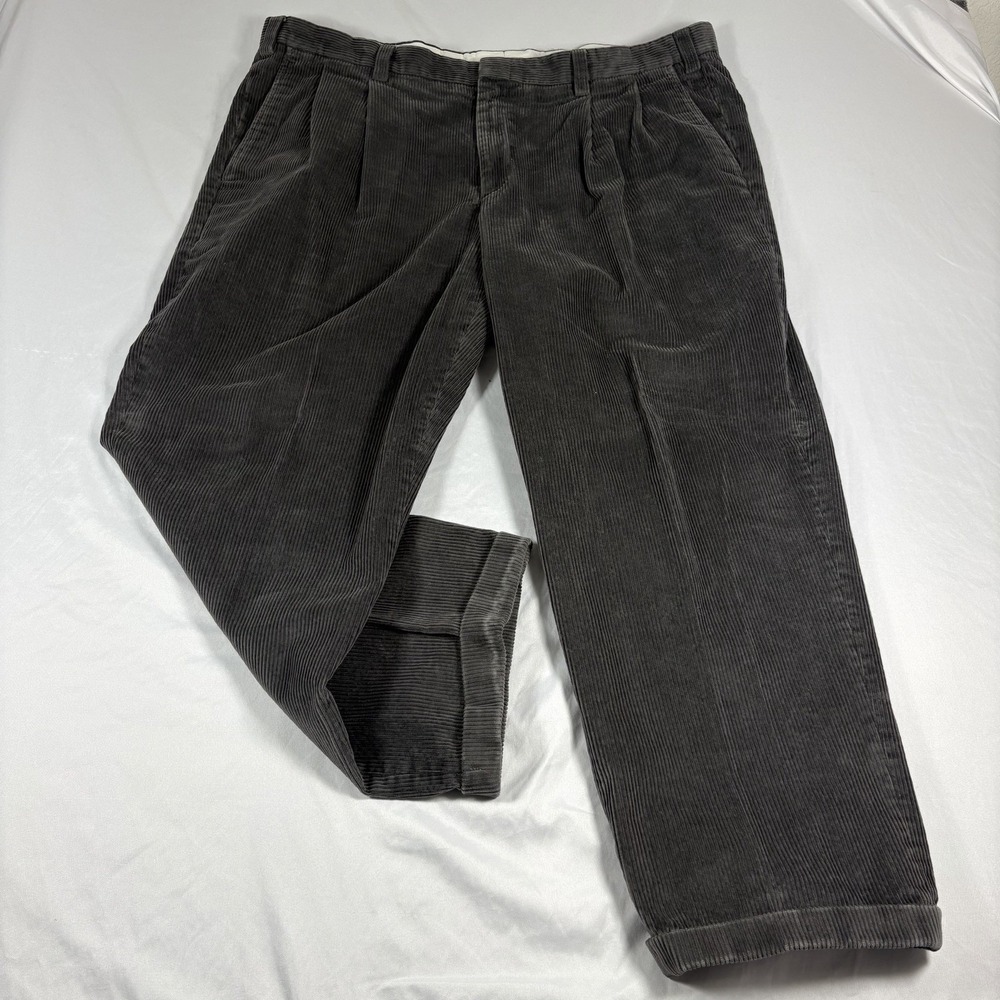 Orvis Brisbane Moss Gray Wide Whale Straight Men's 44x28‎ Corduroy Pants Preppy